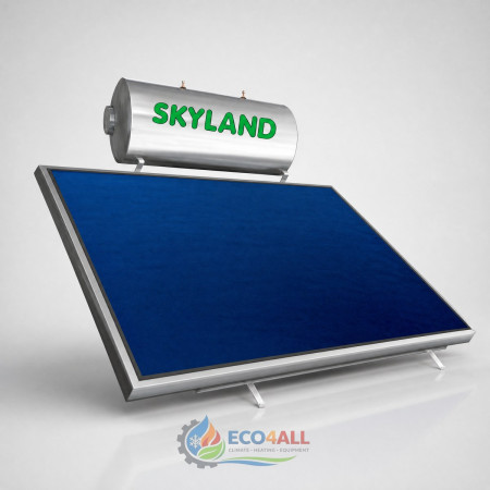 Ηλιακος Θερμοσίφωνας SKYLAND απο Ανοξείδωτο Ατσάλι Inox Aisi 316L Σειράς In 200 l με 1 Κάθετο Επιλεκτικό Συλλέκτη 3.06 τμ Επίστρωσης Τιτανίου Τριπλής Ενέργειας