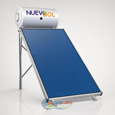 Ηλιακός Θερμοσίφωνας Glass Nuevosol Σειράς NS 170 l με 1 Κάθετο Επιλεκτικό Συλλέκτη 2.52 τμ Επίστρωσης Τιτανίου Διπλής Ενέργειας